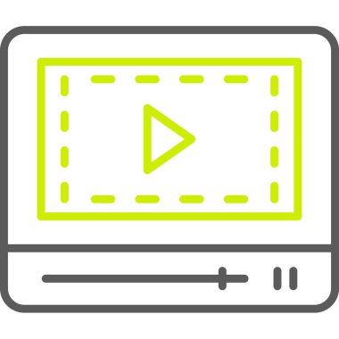 Video oynatıcı ikon vektör illüstrasyonu