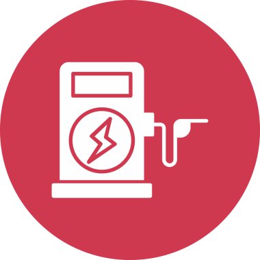 Bir benzin istasyonu simgesinin vektör illüstrasyonu