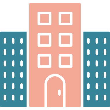 Bina. Web simgesi basit illüstrasyon