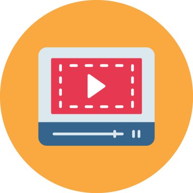 video. Web simgesi basit illüstrasyon