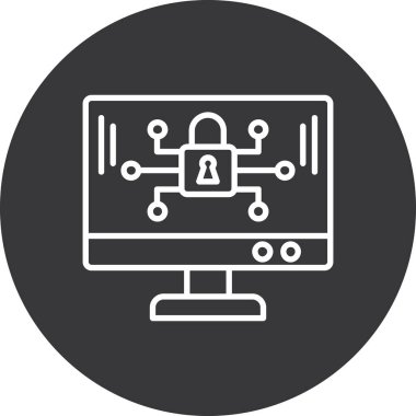 siber güvenlik kilidi simgesi, basit biçim