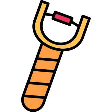 Çizgi film kürek simgesinin vektör çizimi