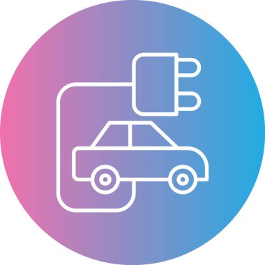 Bir araba simgesinin vektör illüstrasyonu