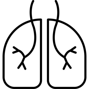 akciğer simgesi, vektör illüstrasyonu