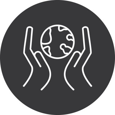 Dünya ikonu. Web için dünya vektör simgesinin basit çizimi