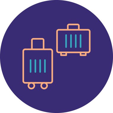 Bavul. Web simgesi basit illüstrasyon