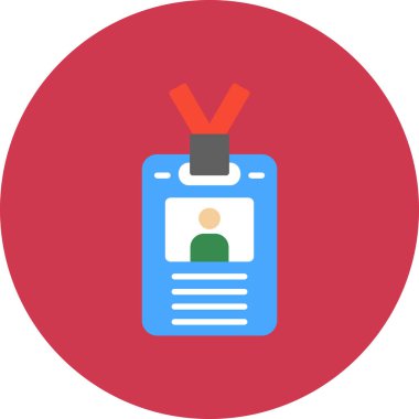 kimlik kartı düz vektör simgesi