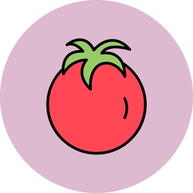 Domates. Web simgesi basit illüstrasyon