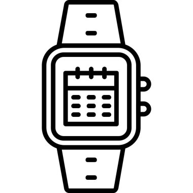 Akıllı saat ikonu. Beyaz arkaplanda izole edilmiş web tasarımı için Akıllı Saat vektör simgesi