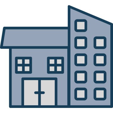 Bina. Web simgesi basit illüstrasyon