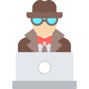 hacker veri simgesi düz biçimli