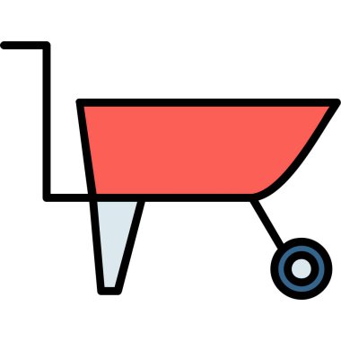 El arabası. Web simgesi basit illüstrasyon