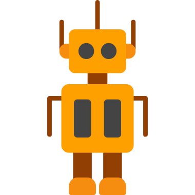 Düz robot ikonu. vektör illüstrasyonu