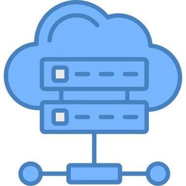 Bulut Hesaplama. Web simgesi basit illüstrasyon