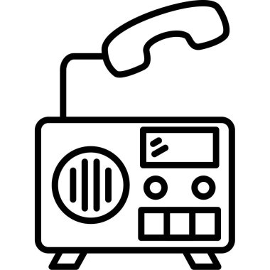 Radyo. Web simgesi basit illüstrasyon