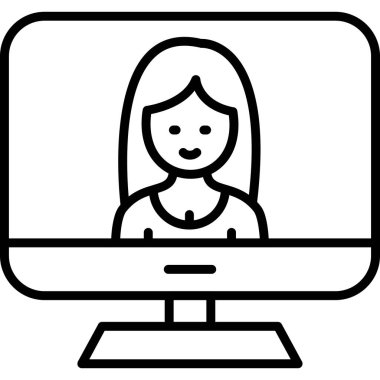 Dizüstü bilgisayar vektör çizimi olan kadın