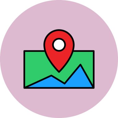 harita simgesi vektör illüstrasyonu