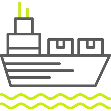 Gemi simgesinin vektör illüstrasyonu