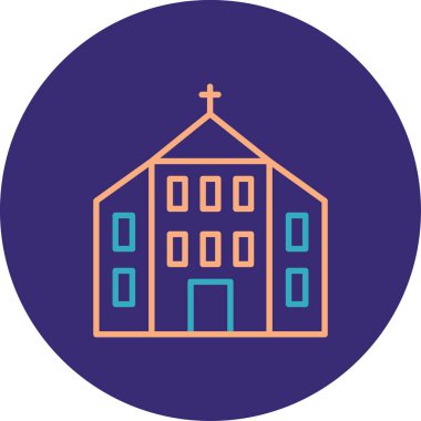 Kiliseye. Web simgesi basit illüstrasyon