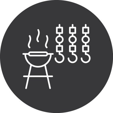 Barbekü ikonu vektör illüstrasyonu