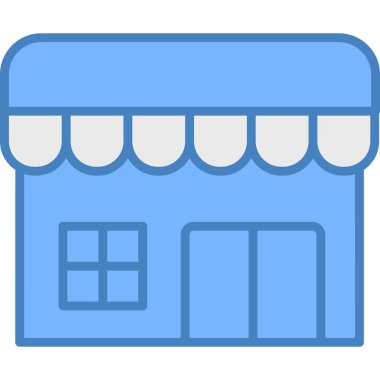 Dükkan. Web simgesi basit illüstrasyon