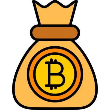 Bitcoin çanta para simgesi - taslak biçimi