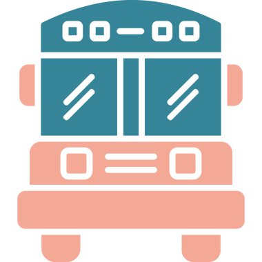 Otobüs. Web simgesi basit illüstrasyon