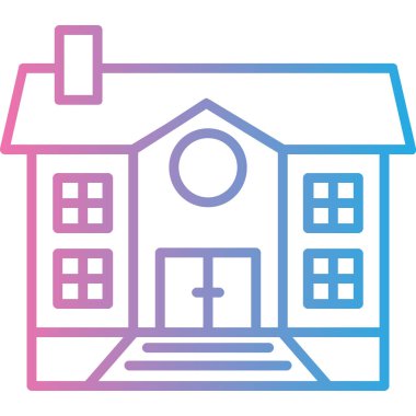 Bina ikonu. Web için ev vektör simgelerinin özet çizimi