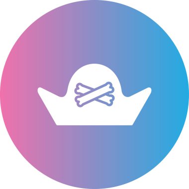 Korsan Şapka simgesinin vektör illüstrasyonu.