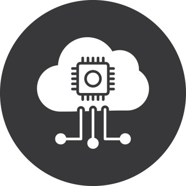 Bulut hesaplama simgesi vektör illüstrasyonu