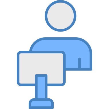 Bilgisayar masaüstü simgesi. Web için dizüstü bilgisayar vektör simgelerinin özet çizimi