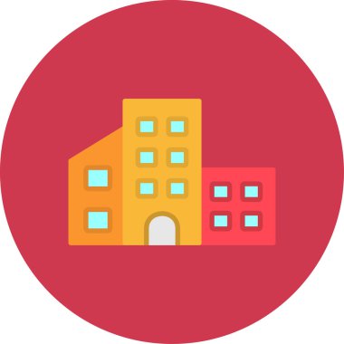 Bina. Web simgesi basit illüstrasyon