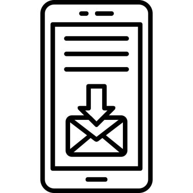 Cep telefonu simgesi, vektör illüstrasyonu