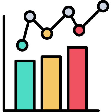 İş Analiz Çizelgesi simgesi. Web için analitik grafik çizelgesi vektör simgesinin özeti