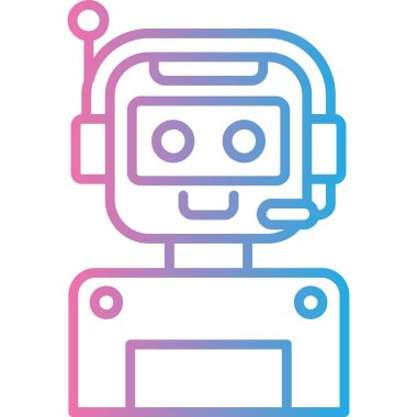 robot. Web simgesi basit illüstrasyon