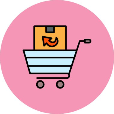 Sepet ikonu vektör illüstrasyonu