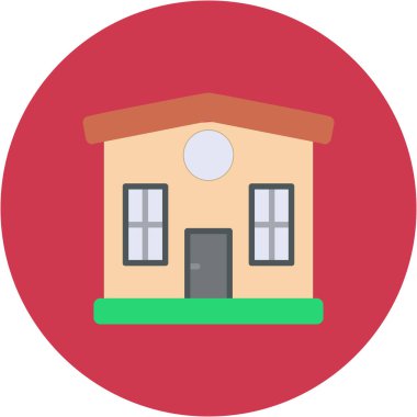 Bina. Web simgesi basit illüstrasyon