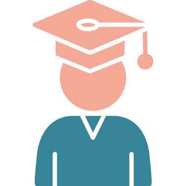 Öğrenci mezuniyet ikonu vektör illüstrasyon tasarımı