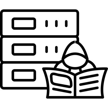 veritabanı depolama simgesi ana hat biçiminde