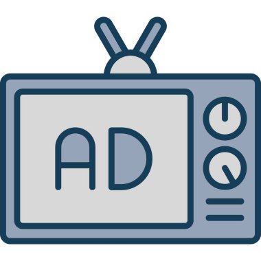 Televizyon. Web simgesi basit illüstrasyon