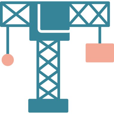 Yapı vinç yapı simgesi düz stil