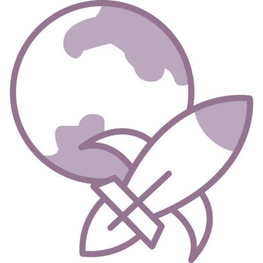 Roket. Web simgesi basit illüstrasyon