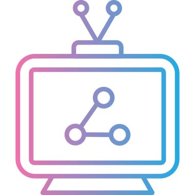 Web simgesi, vektör illüstrasyonunu izle