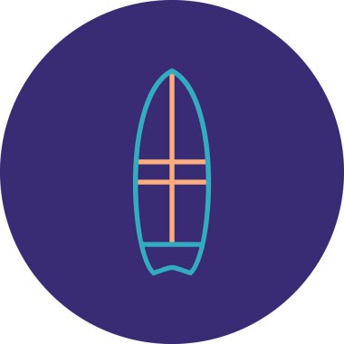 Sörf tahtası simgesinin vektör çizimi