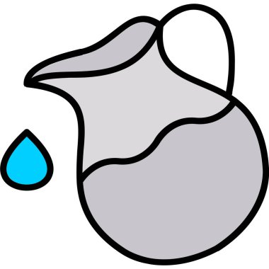 Su damlası simgesi rengi dış hat vektörü