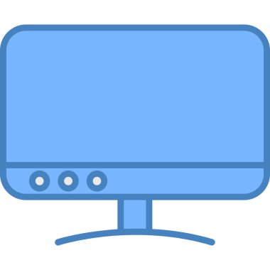 Televizyon ikonu. Web için TV vektör simgelerinin basit illüstrasyonu