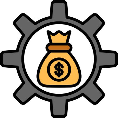 dişli iş para simgesi - taslak biçimi