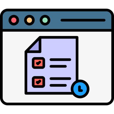 Web sayfası renk simgesi, vektör illüstrasyonu