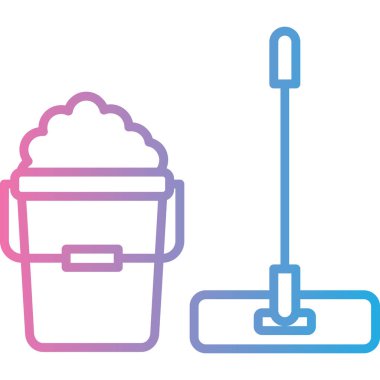 temizleme kovası ikon vektör çizimi