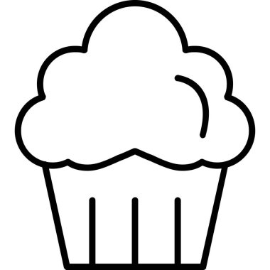 cupcake ikonu vektör illüstrasyonu